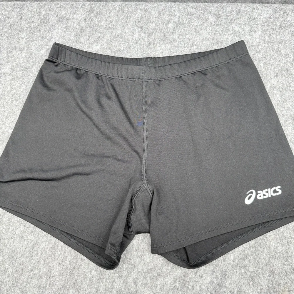 Asics Black Womens Performance Compression Large 4 Inch Spandex Court Shorts
